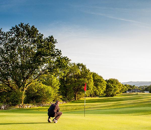 1st green - looking back at the clubhouse